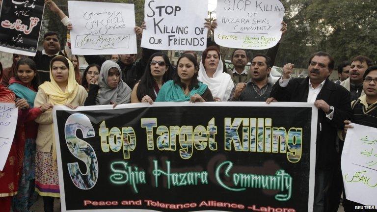 Protest against attacks on Shia Hazaras in Lahore - 14 January