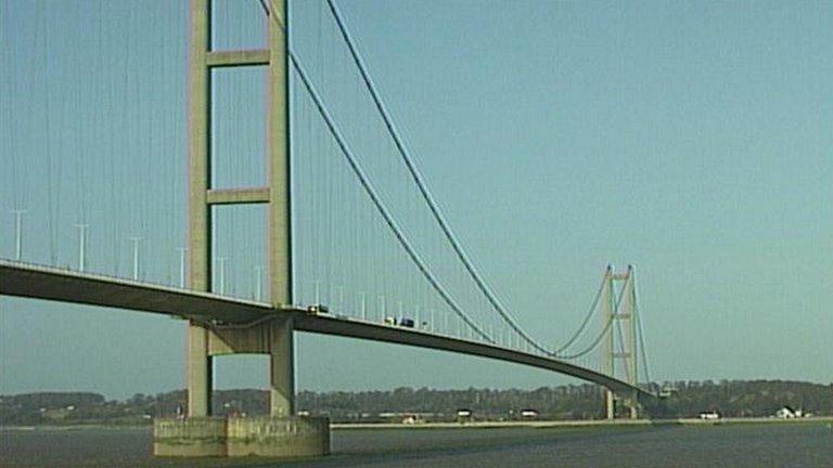 The Humber bridge from the south bank