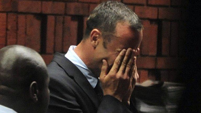 Oscar Pistorius in court in Pretoria, 15 February