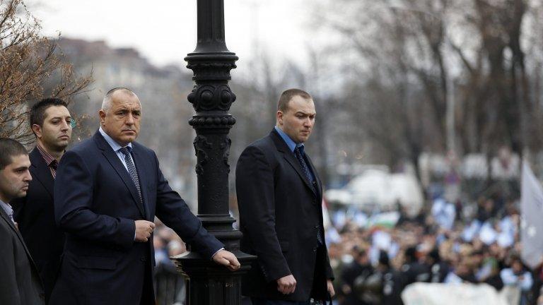 PM Boiko Borisov outside Bulgaria's parliament after his resignation