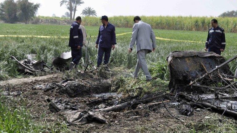 Scene of the balloon crash outside Luxor on 26/2/13