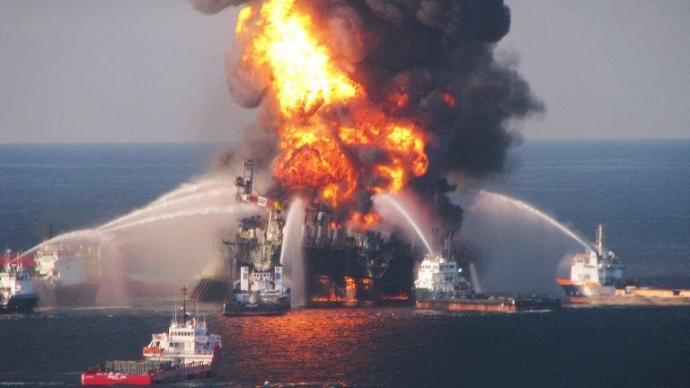 The fire at the Deepwater Horizon oil rig