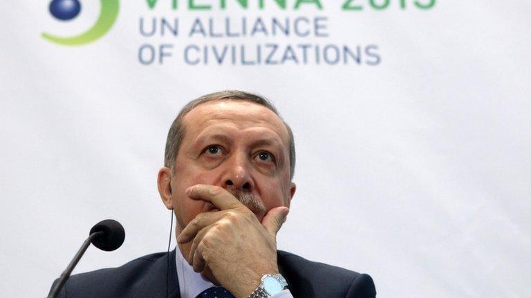 Turkey's Prime Minister Tayyip Erdogan at the UN Alliance of Civilisations Forum in Vienna on 27/2/13