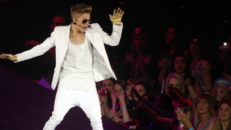 Justin Bieber performs at The O2 in London