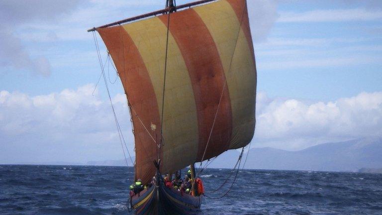 A reconstructed Viking ship