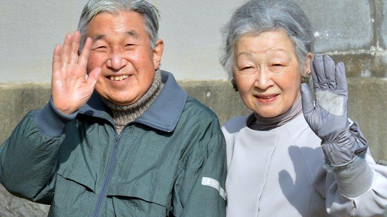 Japanese Emperor Akihito and Empress Michiko