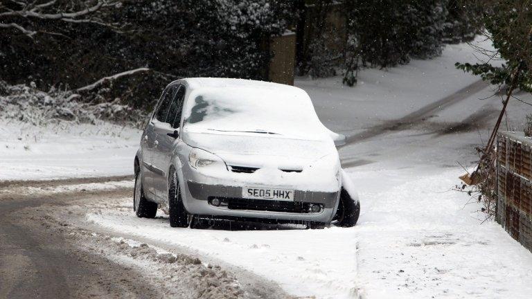 Car abandoned near Bolney, West Sussex
