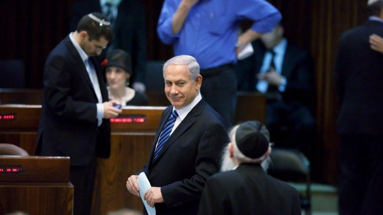 Israeli Prime Minister Benjamin Netanyahu talks at the Knesset on 18 March