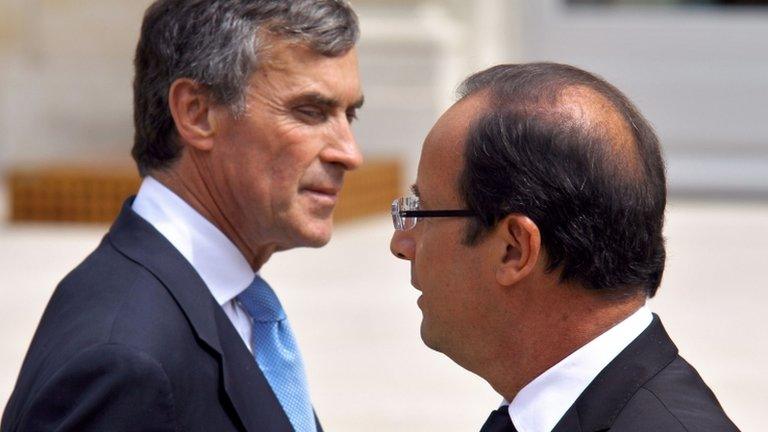 Jerome Cahuzac (left) and Francois Hollande (right), pictured together in July 2012