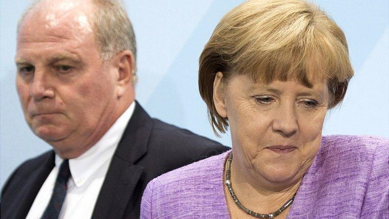 Uli Hoeness with Chancellor Merkel in September 2012