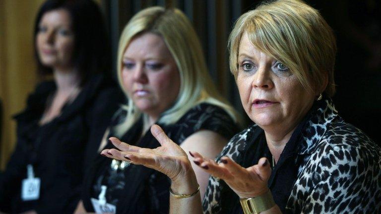 Campaigner Arlene McDougle addresses the MSPs