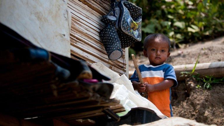 A displaced child in Colombia in April 2013