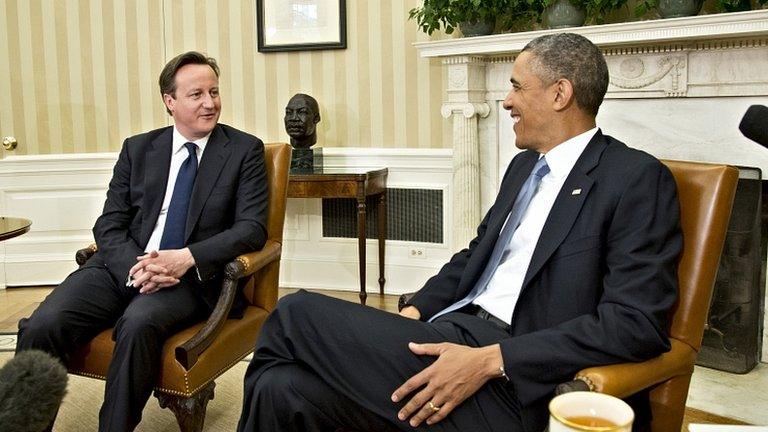 David Cameron, left, with Barack Obama