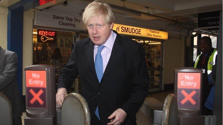 The Mayor of London Boris Johnson leads a walkabout around Wimbledon High Street and train station