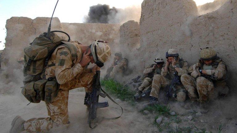 British solders during a strike in Sangin, Afghanistan in 2007