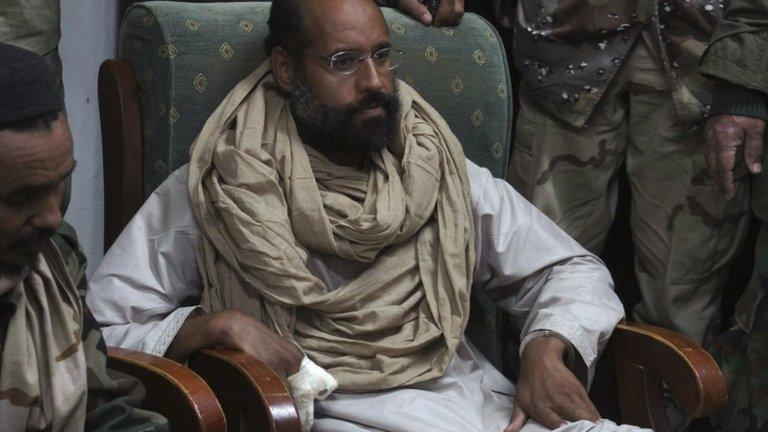 Saif al-Islam after his capture in the custody of revolutionary fighters in Obari, Libya, 19 November 2011