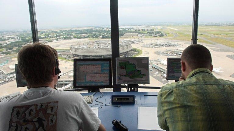 Air traffic controllers at Roissy Charles de Gaulle airport, Paris (file image)