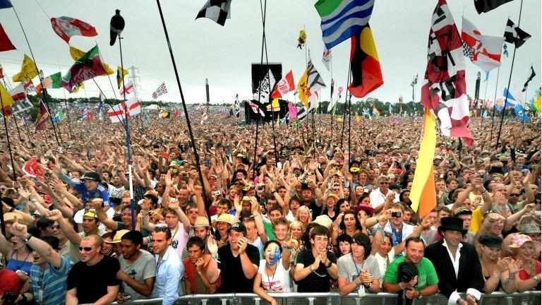 Music fans at Glastonbury