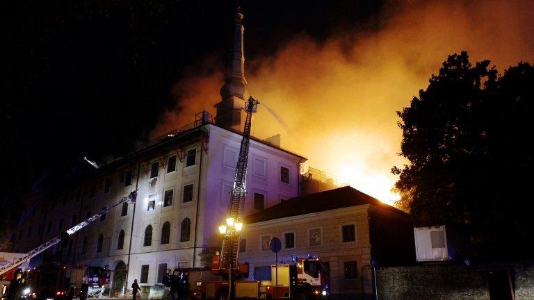 Fire at Riga Castle, Latvia. 20 June 2013