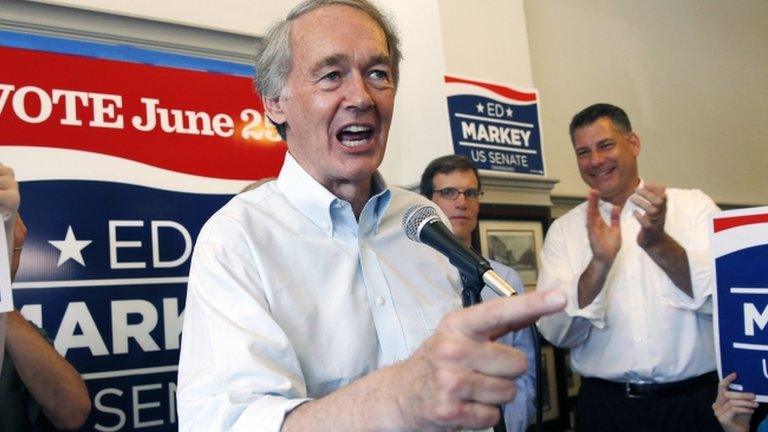 Ed Markey campaigns in Waltham, Massachusetts 23 June 2013