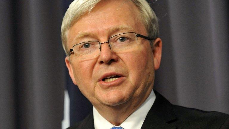 Kevin Rudd talks to the media on 26 June 2013