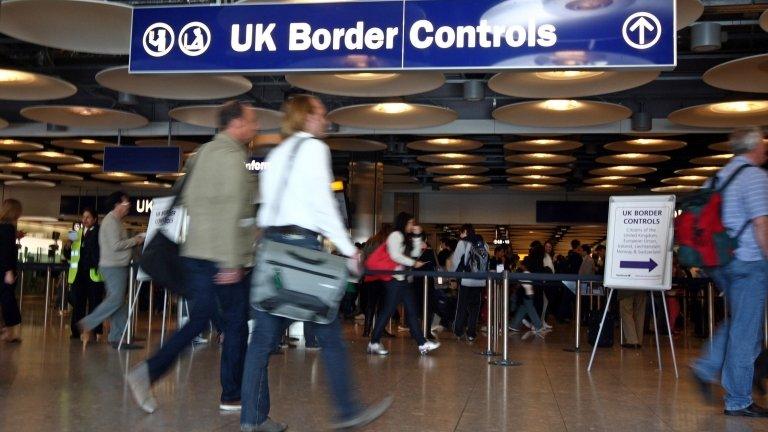 Border control at Heathrow airport