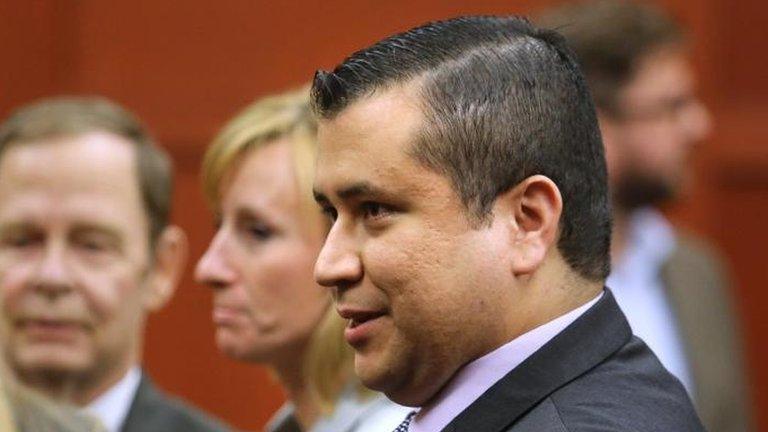 George Zimmerman after the verdict was announced (13 July)