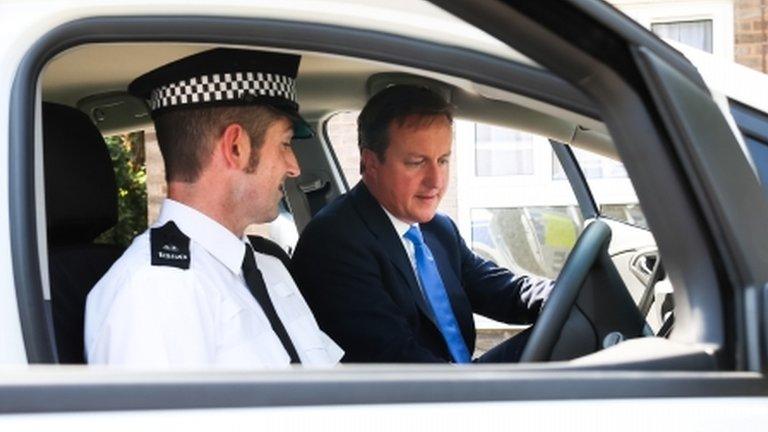 David Cameron visiting a crime prevention initiative