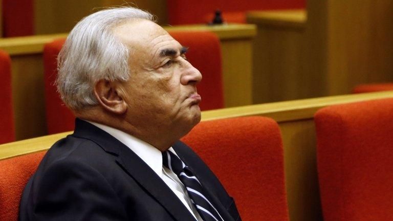 Dominique Strauss-Kahn at a French Senate commission inquiry on the role of banks in tax evasion in Paris, June 2013