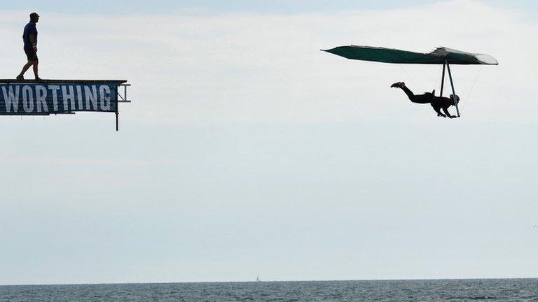 Competitors at Worthing Birdman