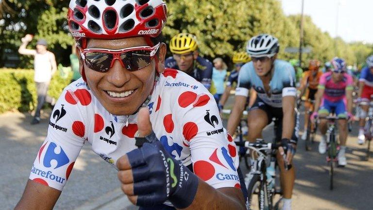 Nairo Quintana during the last stage of the Tour de France on 21 July, 2013