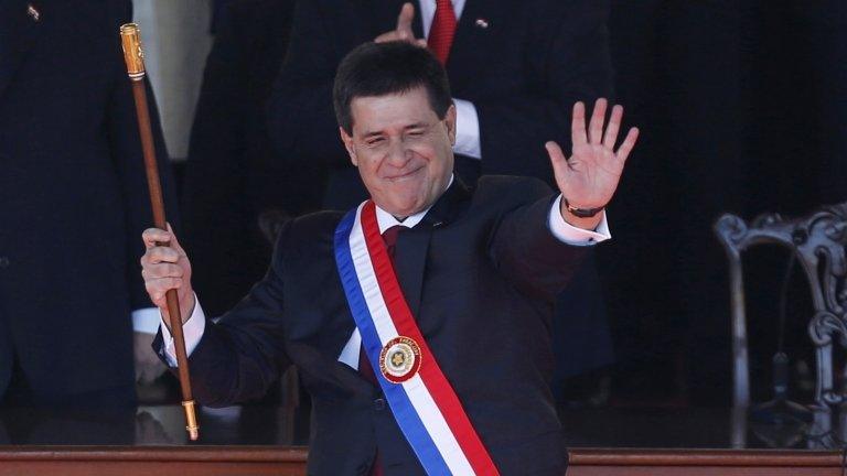 Horacio Cartes at his inauguration as president of Paraguay on 15 August 2013