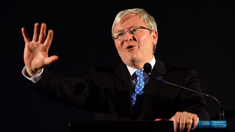 Kevin Rudd speaks at a rally in Sydney on 6 September 2013