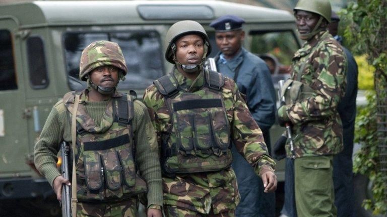 Troops outside the Westgate centre