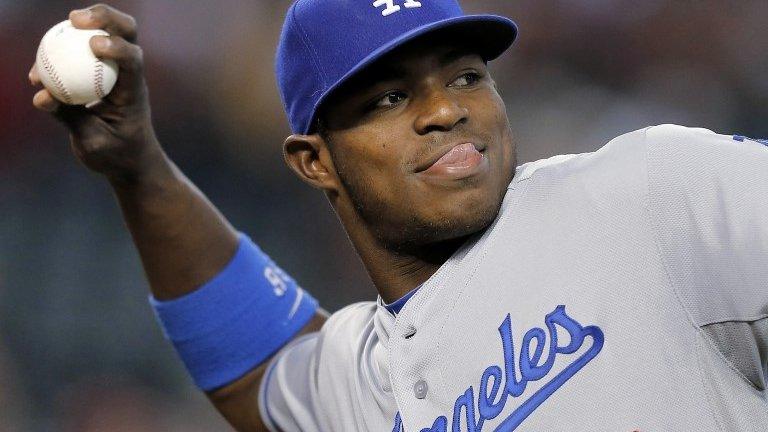 Cuban Los Angeles Dodgers baseballer Yasiel Puig