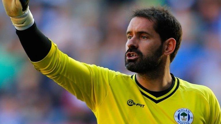 Wigan goalkeeper Scott Carson