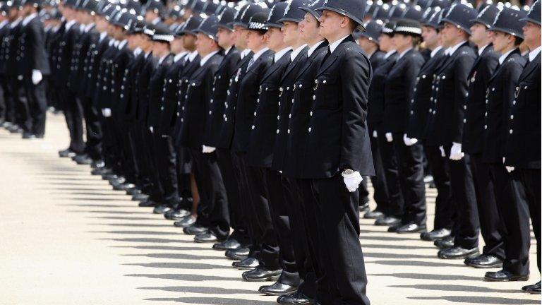 New recruits to the police at the hendon training college