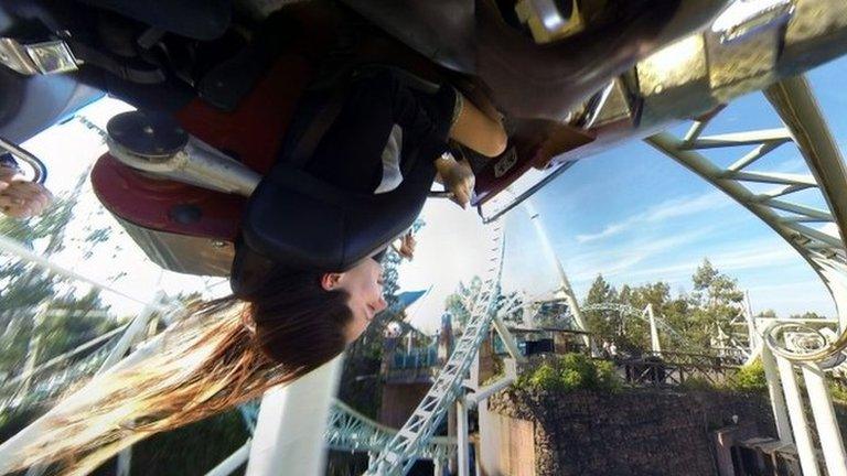 Person on ride at Thorpe Park