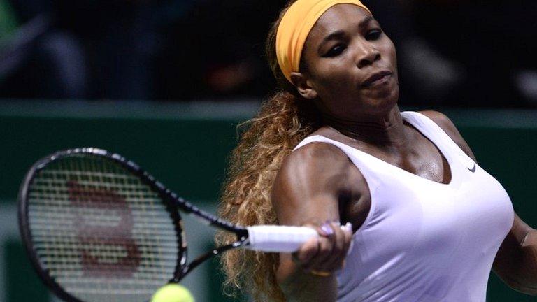 Serena Williams in full flow against Jelena Jankovic in Istanbul