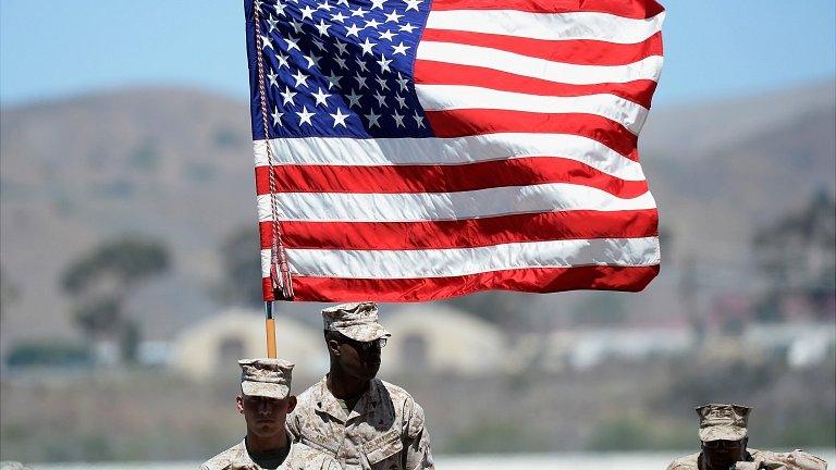 US Marines await the arrival of President Obama at Camp Pendleton. 7 Aug 2013