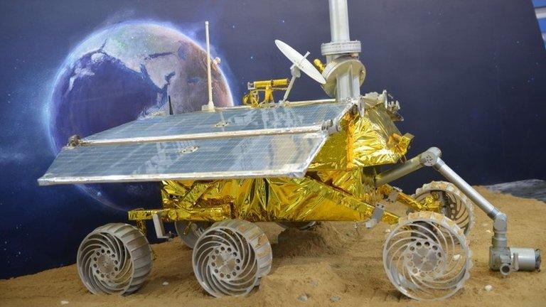 A model of China's lunar rover, named "Jade Rabbit"