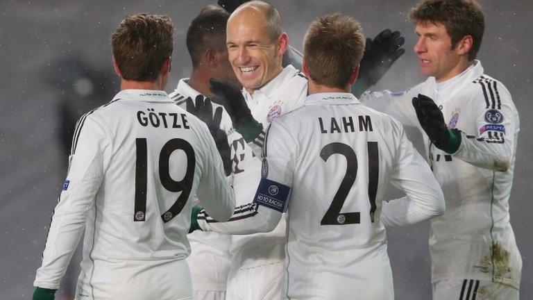 Arjen Robben celebrates his goal for Bayern Munich