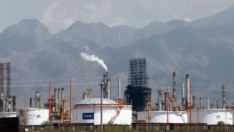 A refinery owned by YPF in Argentina