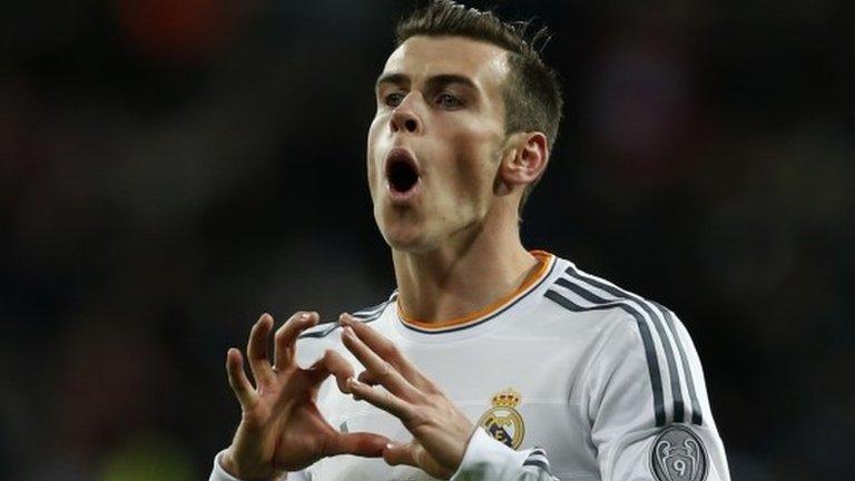 Real Madrid's Gareth Bale celebrates scoring