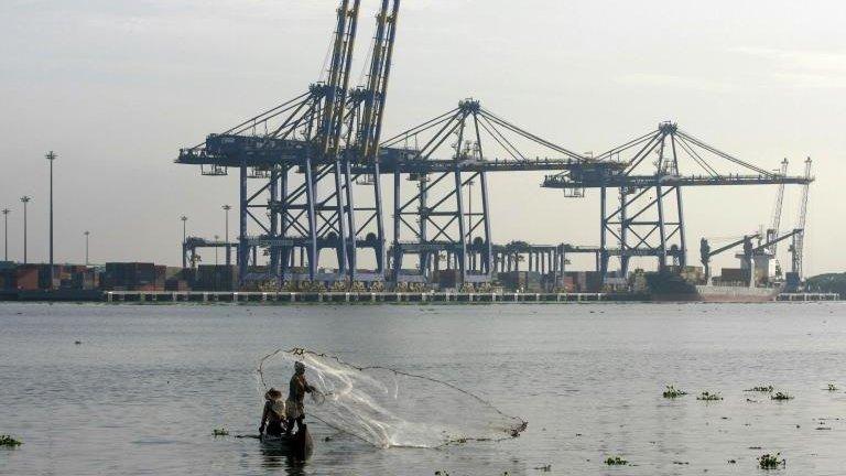 A port in Vallarpadam in the southern Indian city of Kochi