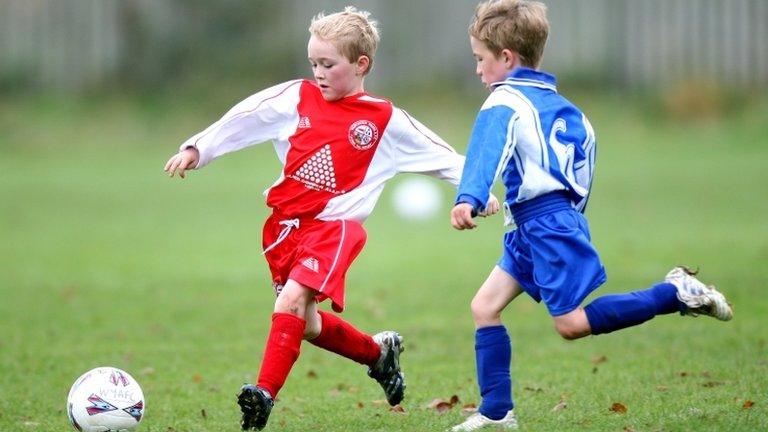 Children playing football