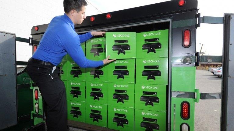 Xbox One consoles being unloaded