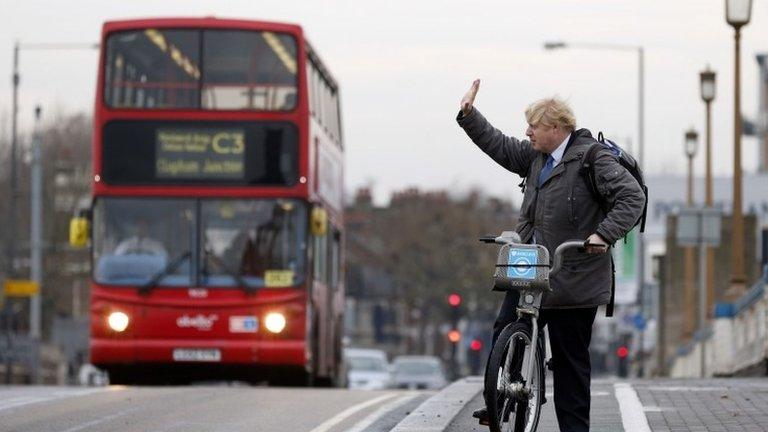 Boris Johnson on Wandsworth Bridge