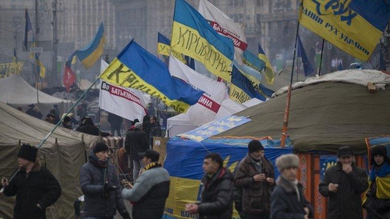 Pro-EU protesters in Kiev, 19 December