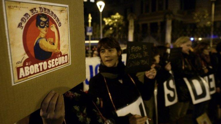 Pro-choice demonstration in Burgos, Spain. Photo: 20 December 2013